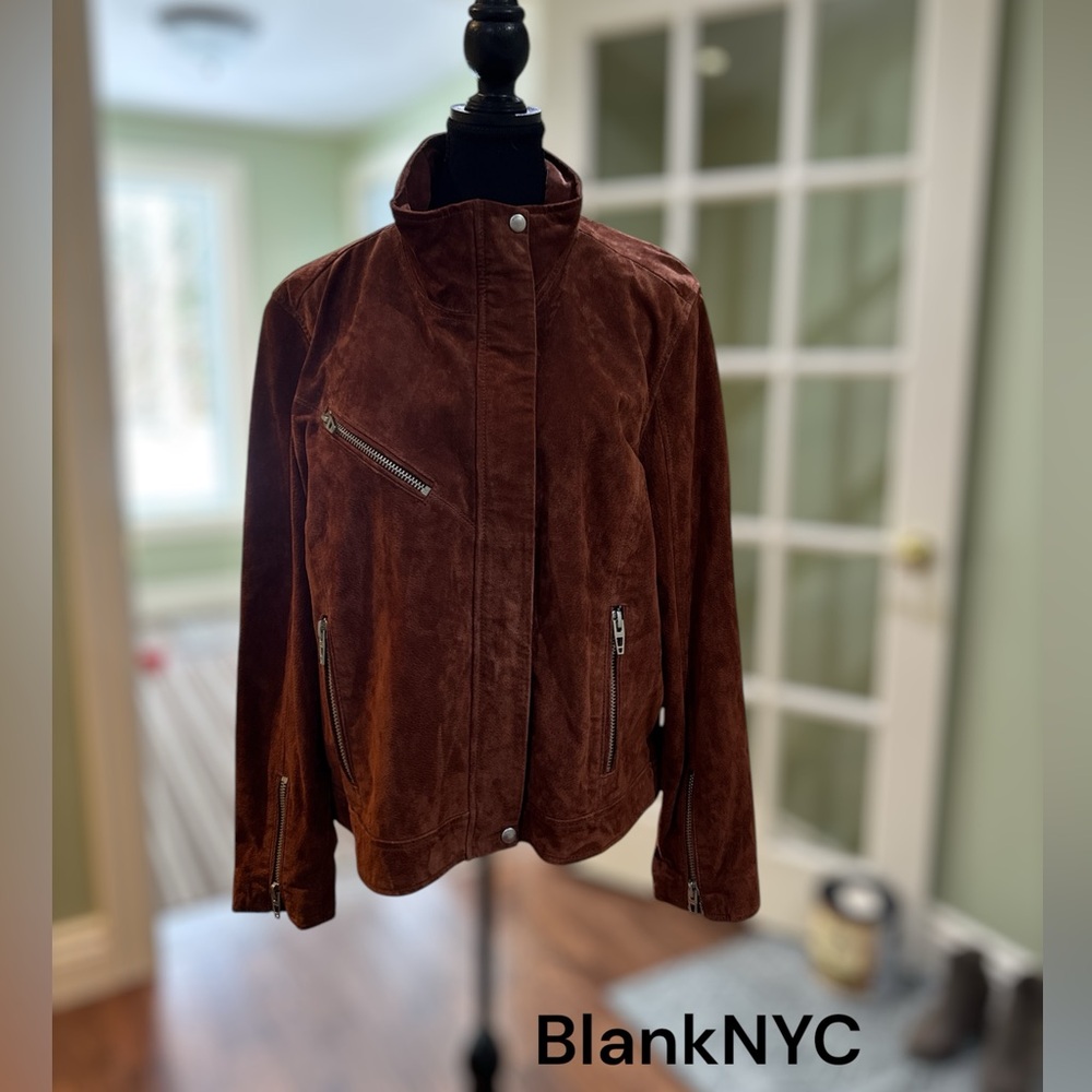 Blank NYC Brown Suede Leather Jacket 2X Plus